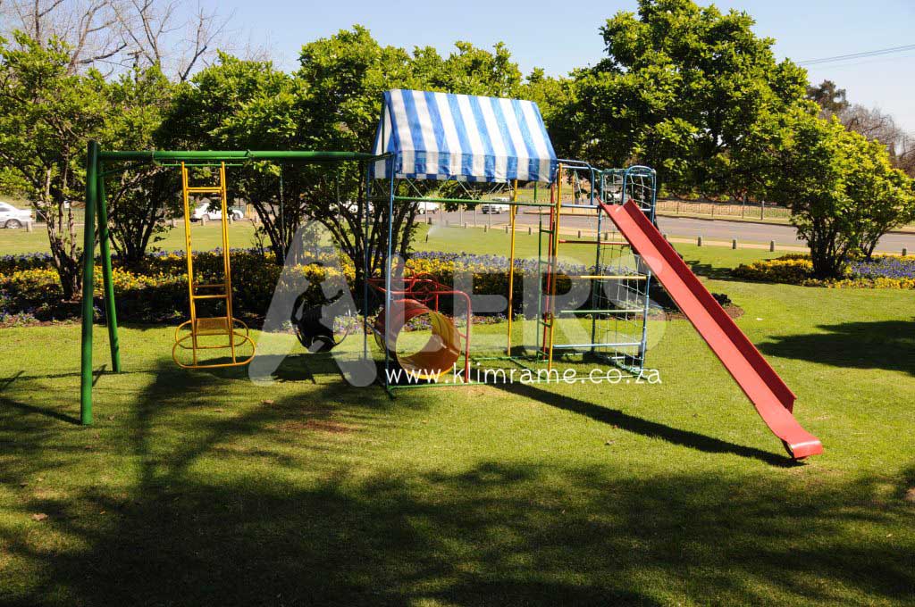 Senior Jungle Gym With Drum + 3m Steel Slide  + Swing Attachment With 1 Tyre Swings + 1 See Saw