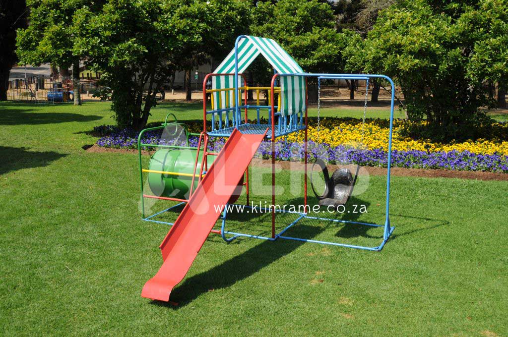 Baby Jungle Gym With Tent + 2m Steel Slide Swing Attachment With 1 Baby Swing